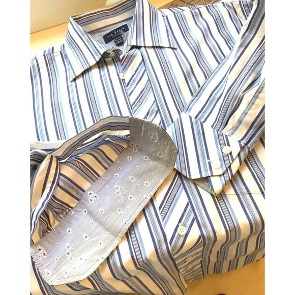 Ted Baker mens shirt 15.5’ collar 44ch 31L cotton stripe exceptional condition - Picture 3 of 5